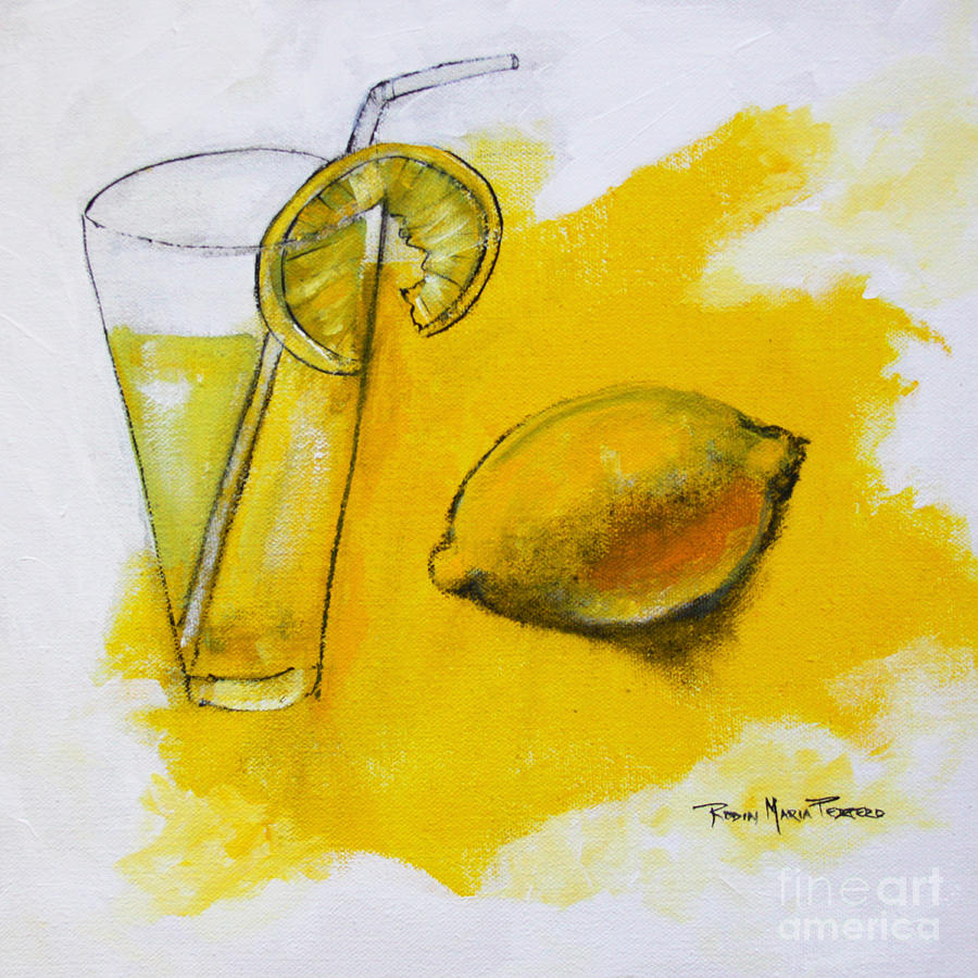 Lemon Water Painting by Robin Pedrero