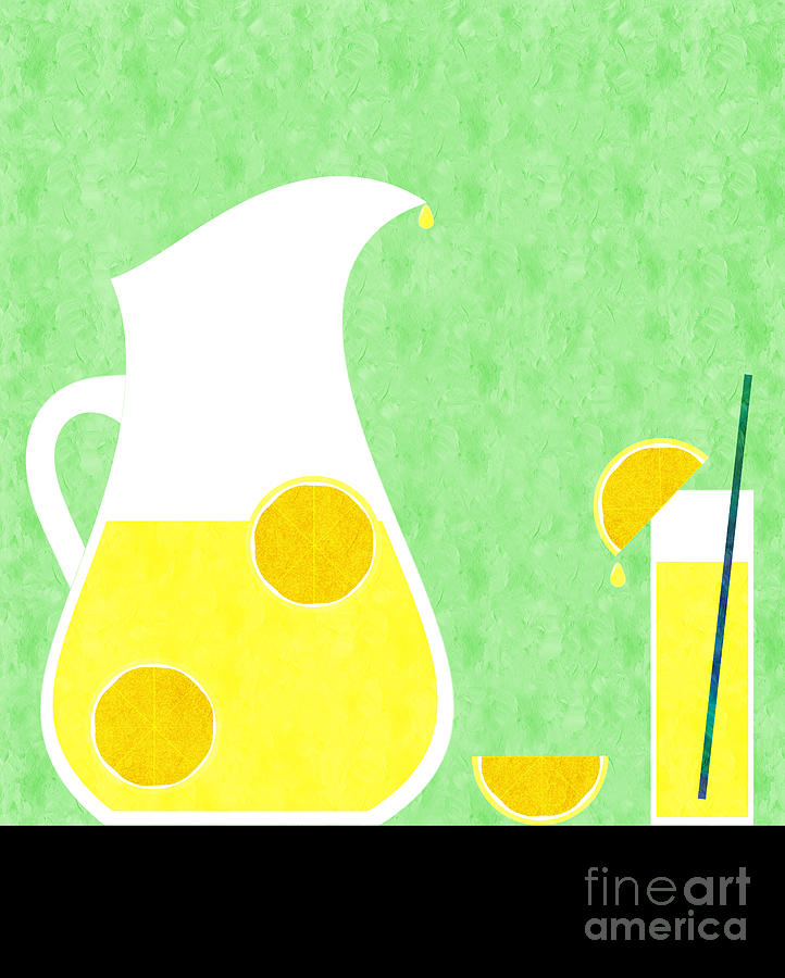 Lemonade And Glass Green Digital Art by Andee Design