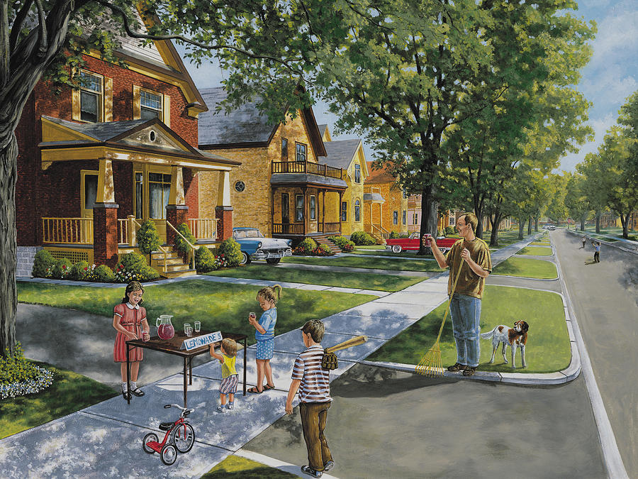 Lemonade Stand Painting - Lemonade Stand by Roger Witmer Lemonade Stand Painting - Lemonade Stand by Roger Witmer
