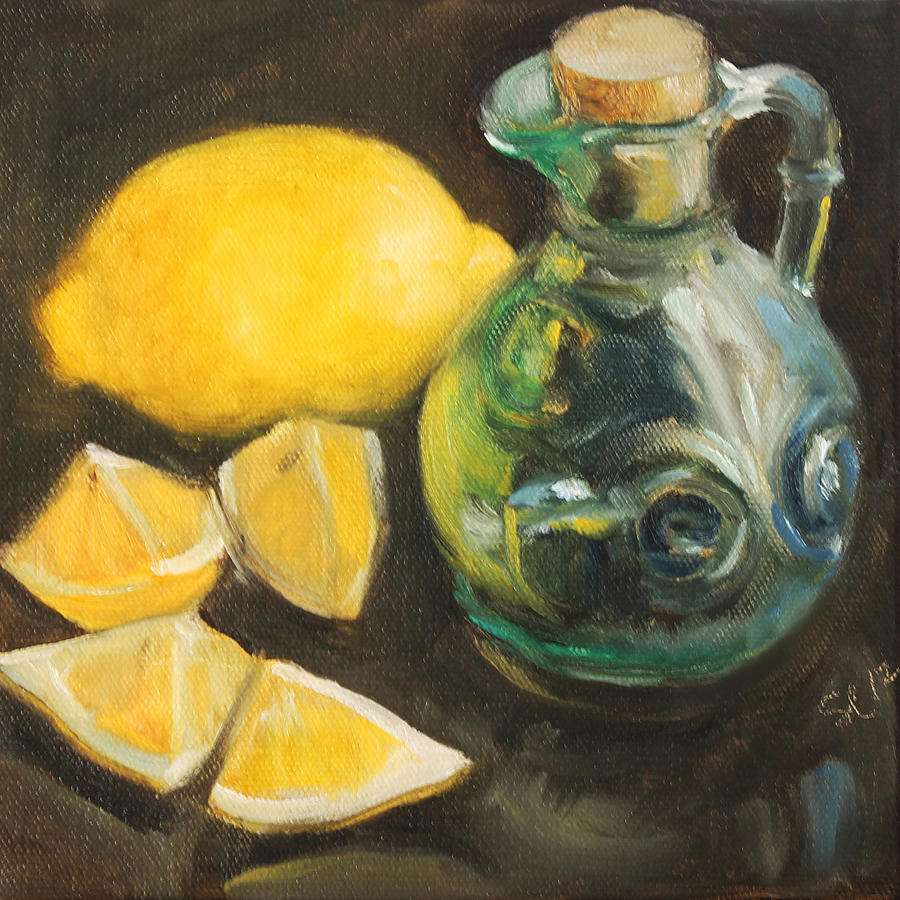 Watercolor Lemons in a Jar