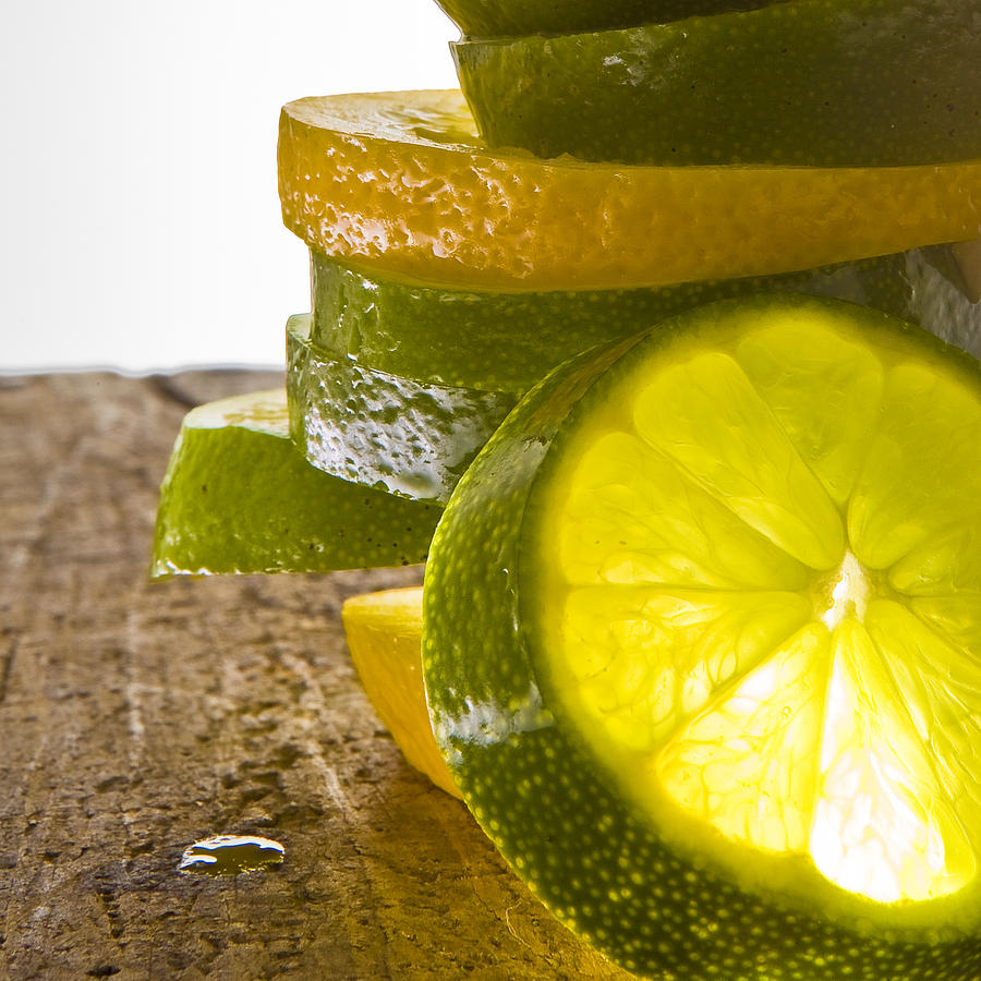 Juice Photograph - Lemons and Limes II by Anna Azmitia