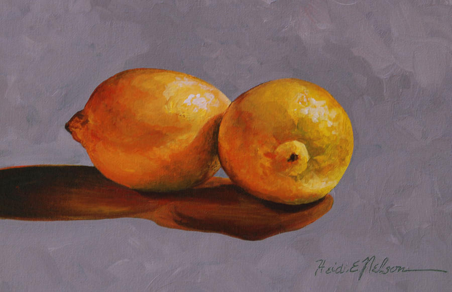 Lemons II Painting by Heidi E Nelson
