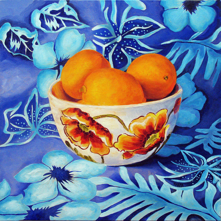 Lemons In A Bowl Painting by Marina Petro