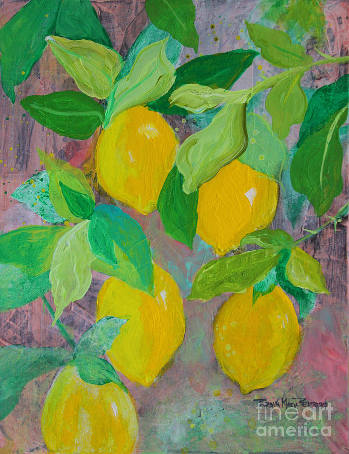 Lemons on Lemon Tree Painting by Robin Pedrero