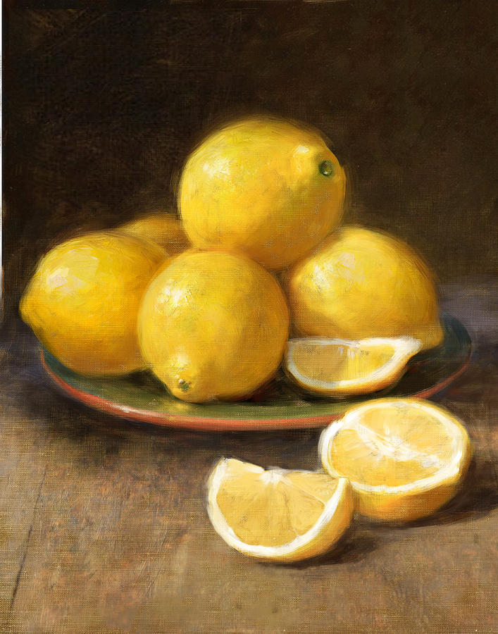 Lemons Painting by Robert Papp