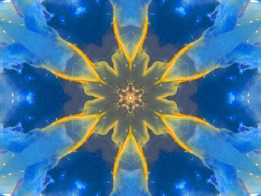 Lemurian Aquatine Calcite Mandala Digital Art by Diane Lynn Hix