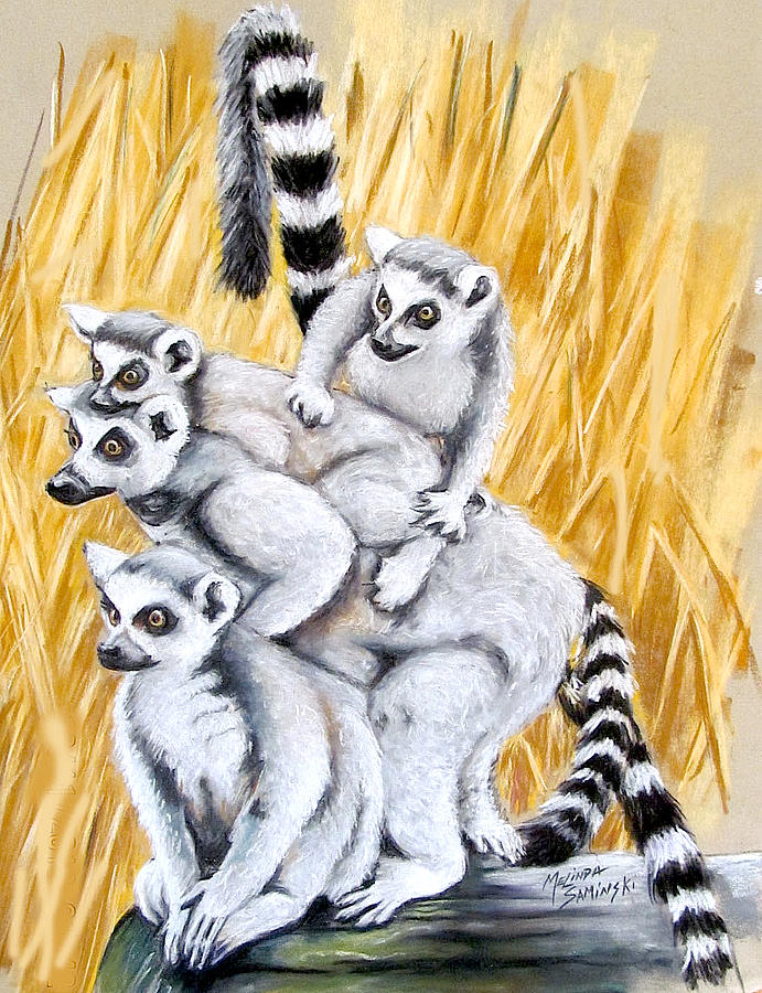 Lemurs Pastel by Melinda Saminski