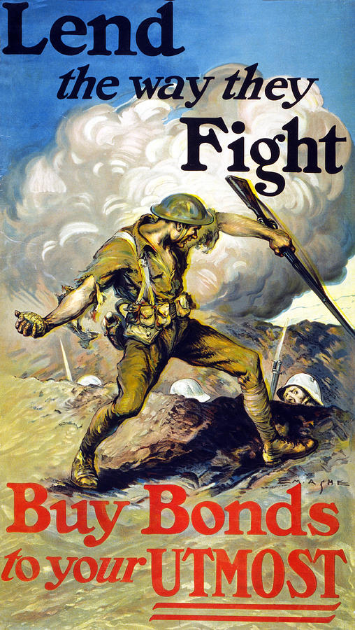 Advert Drawing - Lend The Way They Fight, 1918 by Edmund Ashe