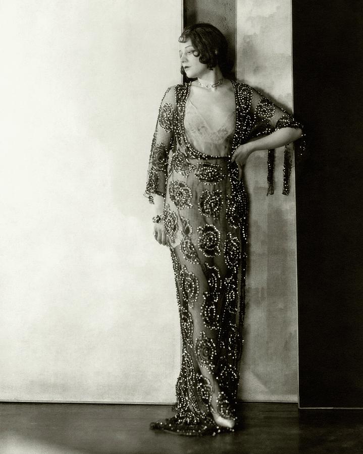 Lenore Ulric Wearing A Beaded Dress Photograph by Charles Sheeler