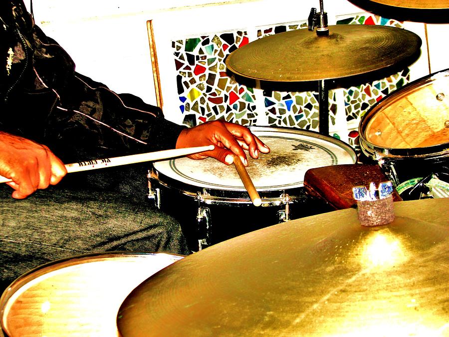 Leo on Drums in Asheville Photograph by Cleaster Cotton