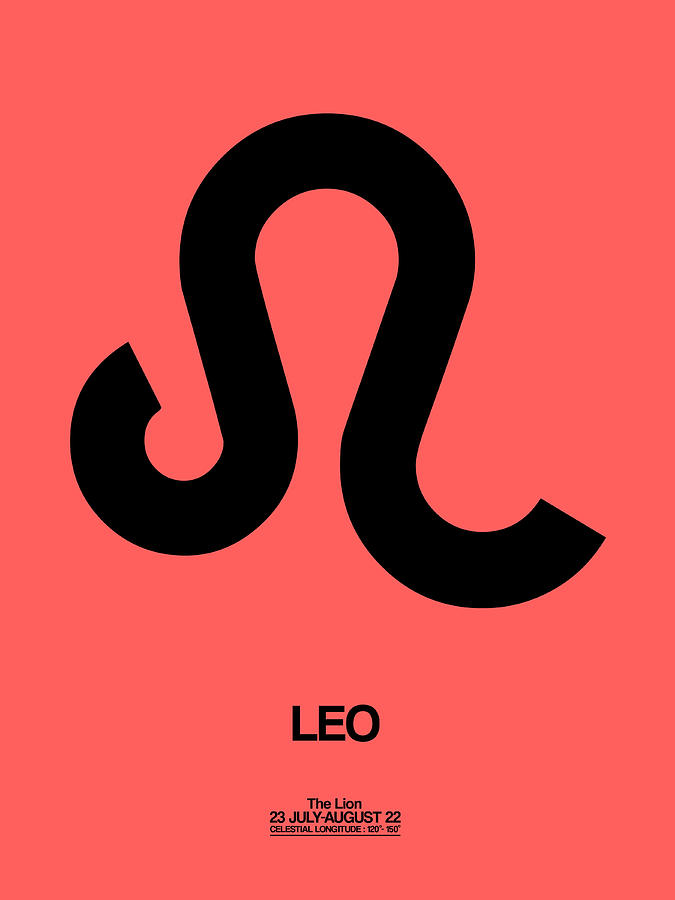 Leo Digital Art - Leo Zodiac Sign Black by Naxart Studio