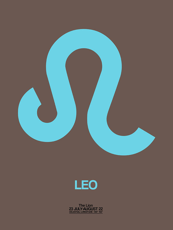 Leo Digital Art - Leo Zodiac Sign Blue by Naxart Studio