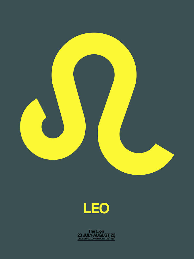 Leo Digital Art - Leo Zodiac Sign Yellow by Naxart Studio
