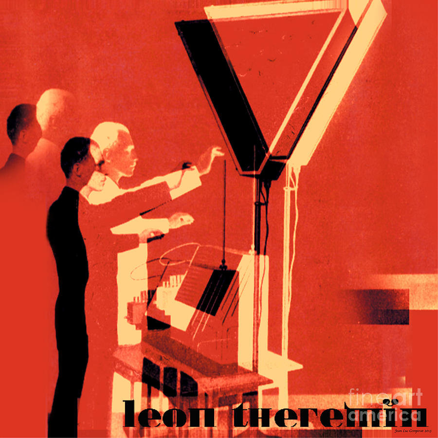 Music Digital Art - Leon Theremin by Jean luc Comperat