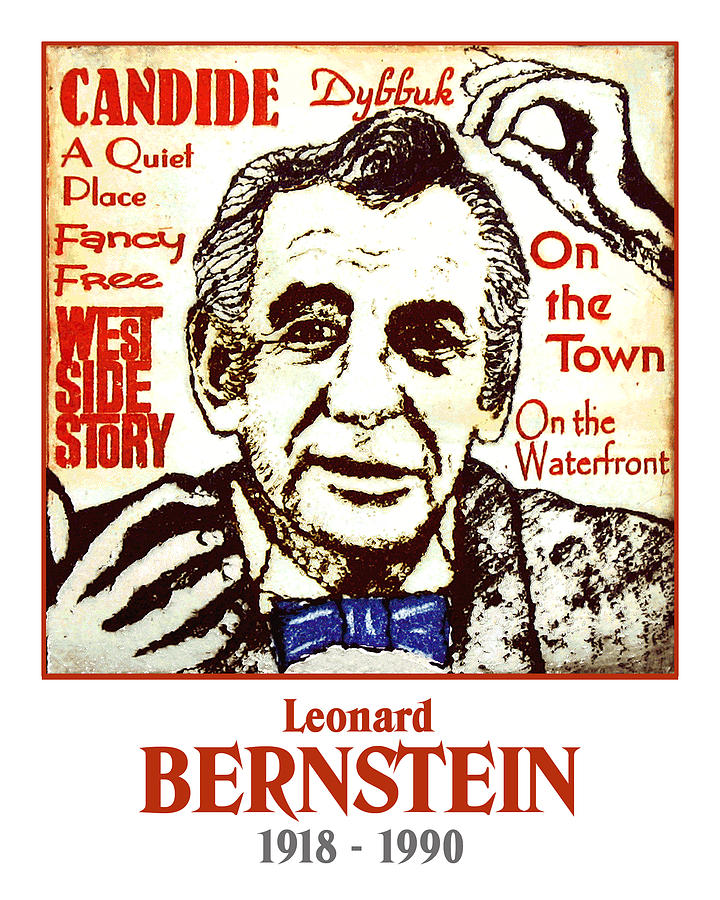 Leonard Bernstein Drawing by Paul Helm
