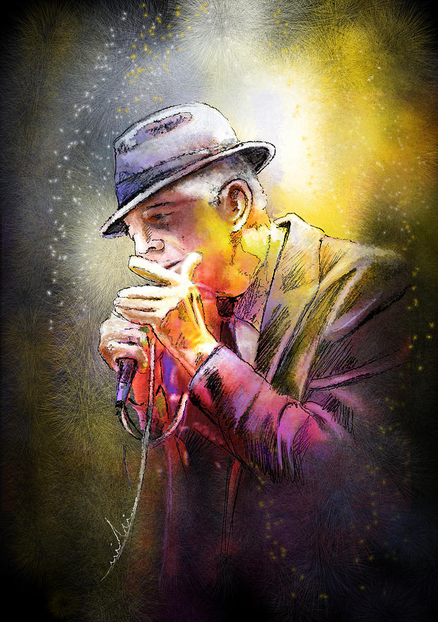 Leonard Cohen 02 Painting by Miki De Goodaboom