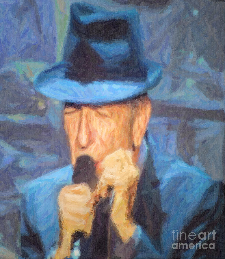 Leonard Cohen in concert 2013 Digital Art by Liz Leyden