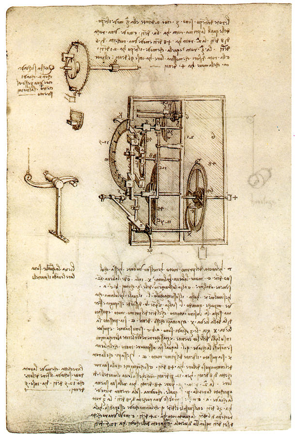 Leonardo: Clock Mechanism Photograph by Granger