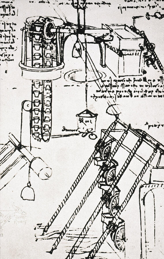 Waterwheel Study Drawing by Leonardo da Vinci - Granger Historical Picture Archive Waterwheel Study Drawing by Leonardo da Vinci - Granger Historical Picture Archive