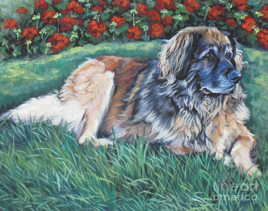 Leonberger Painting by Lee Ann Shepard