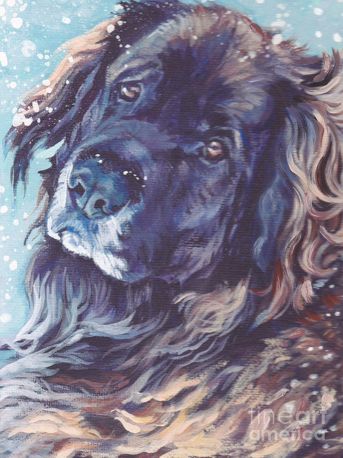 Leonberger Portrait Painting by Lee Ann Shepard