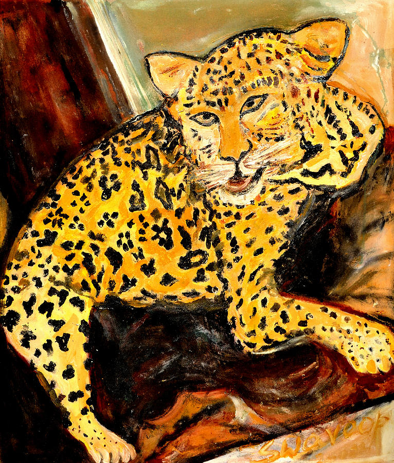 Portrait Painting - Leopard by Anand Swaroop Manchiraju