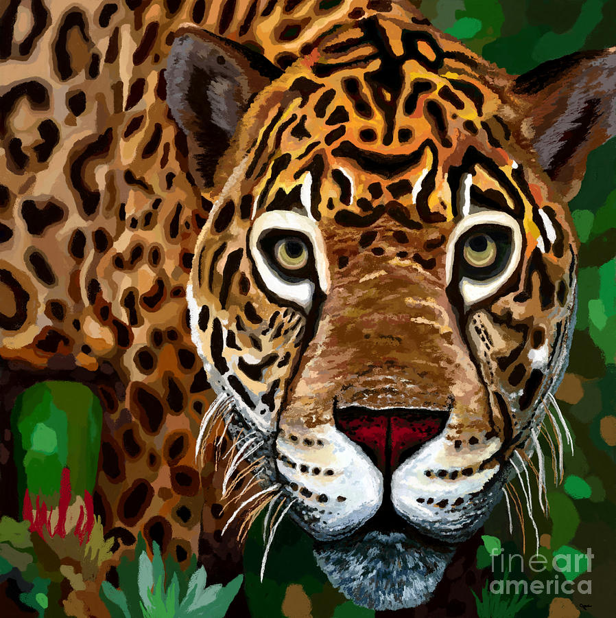 Leopard Eyes Painting by Jackie Case