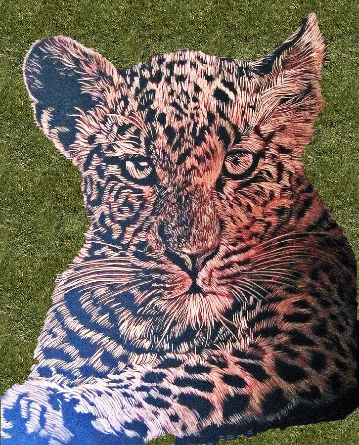Leopard Drawing - Leopard Gold by Robin Giglio