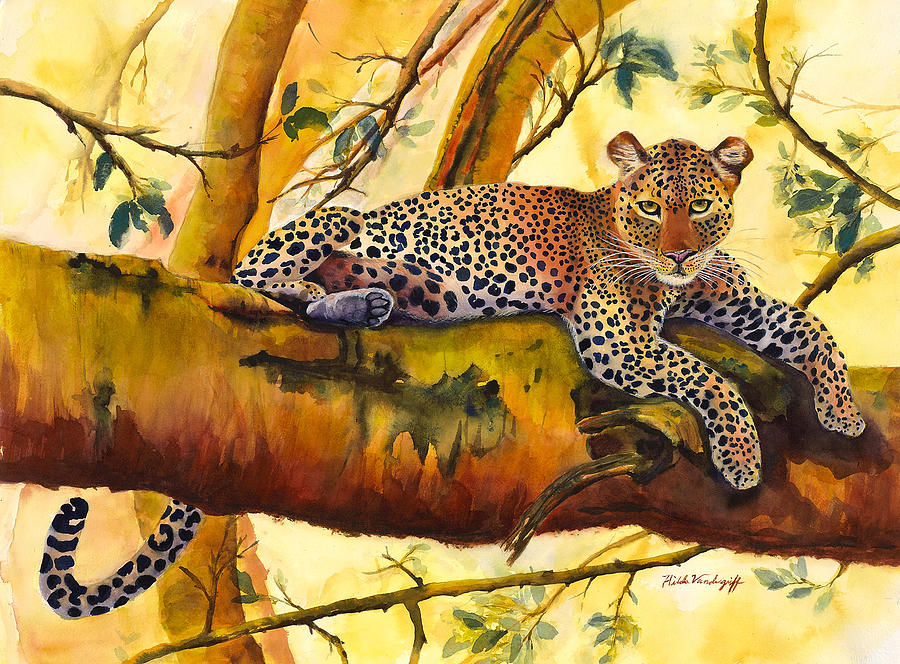 Leopard Painting by Hilda Vandergriff