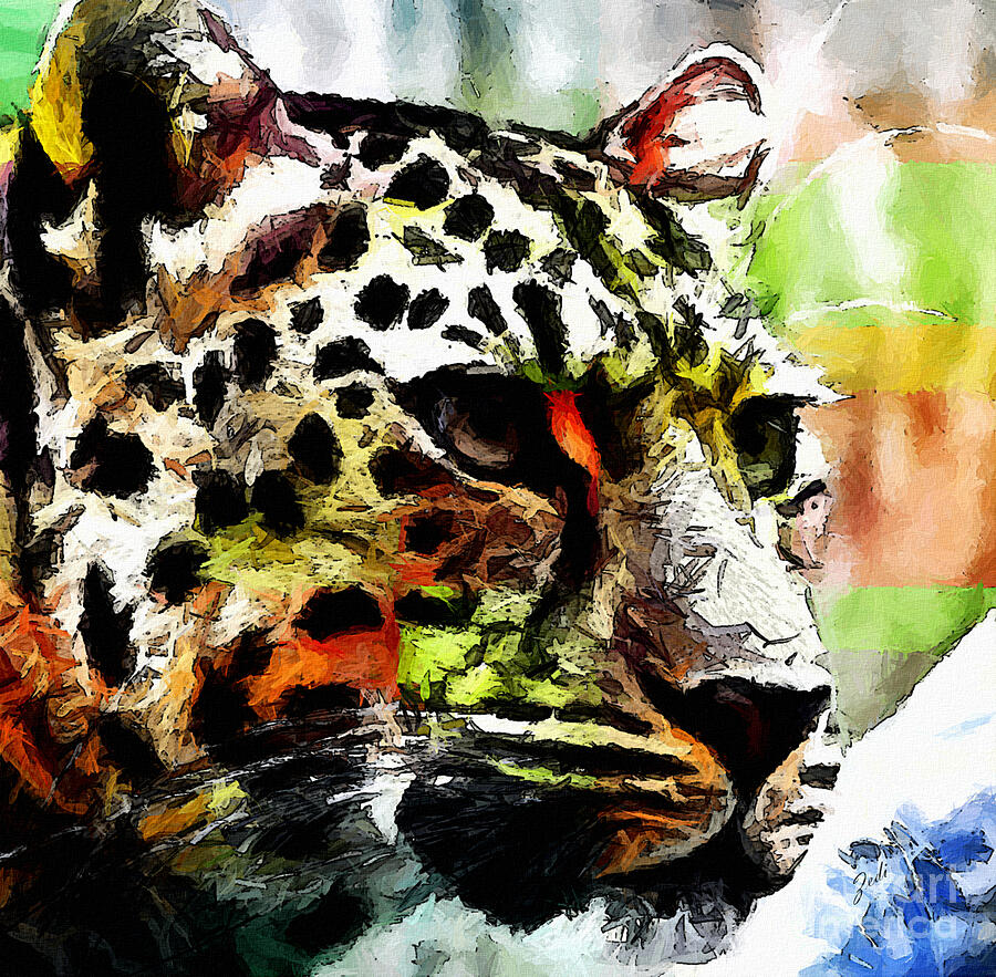 Leopard - Leopardo Painting by - Zedi -
