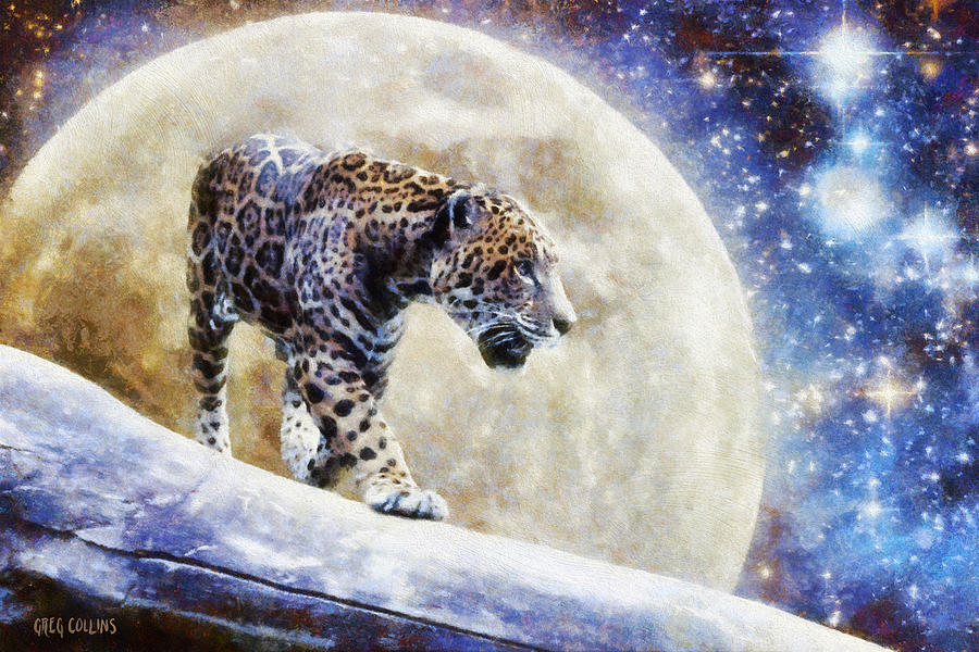 Leopard Moon Painting by Greg Collins