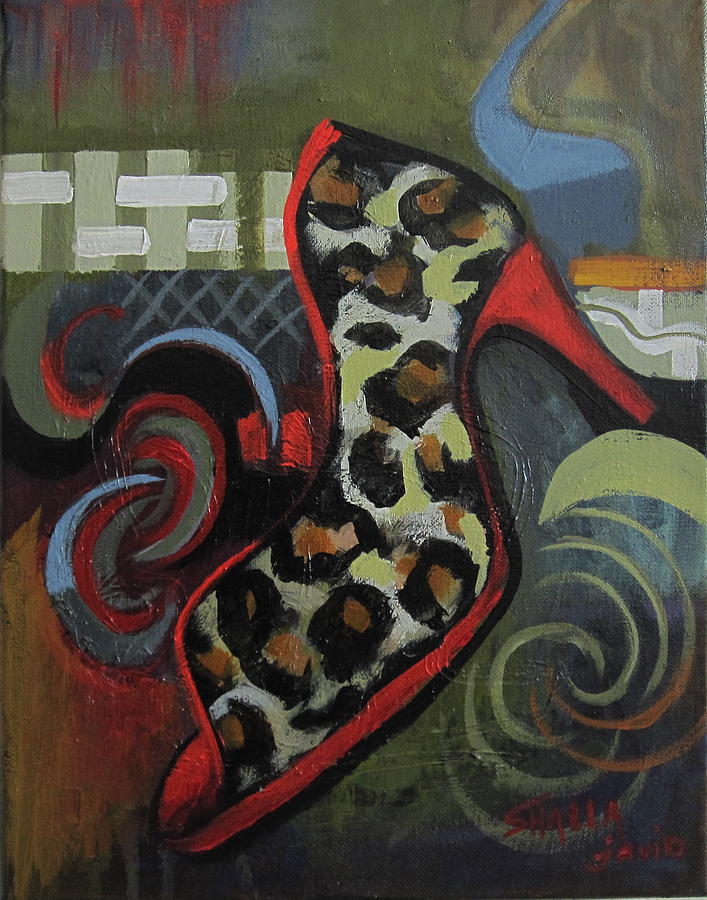 Leopard Stiletto Painting by Shalla Javid - Fine Art America