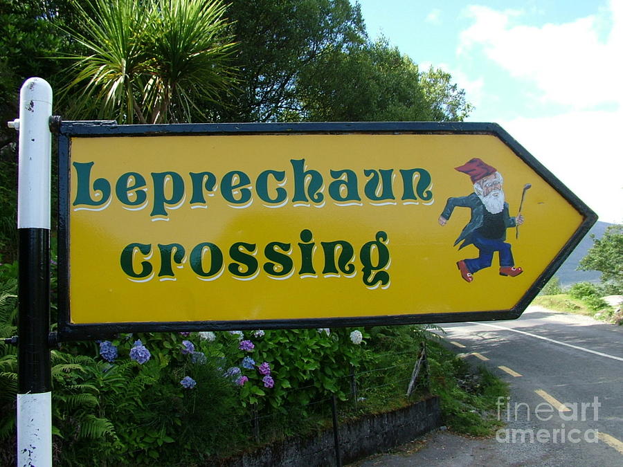 Sign Photograph - Leprechaun crossing by Joe Cashin