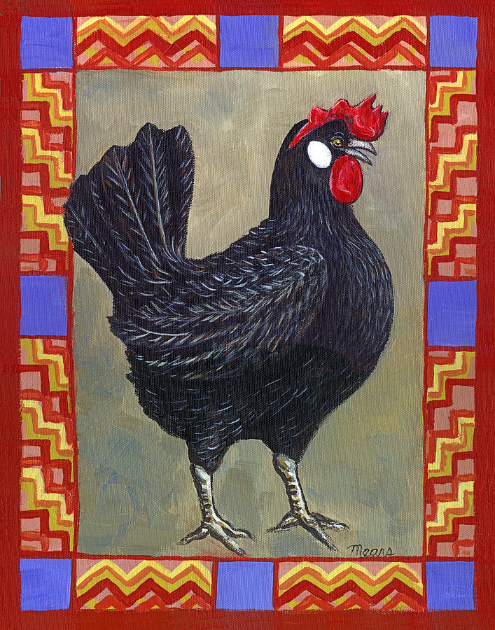 Leroy the Rooster Painting by Linda Mears