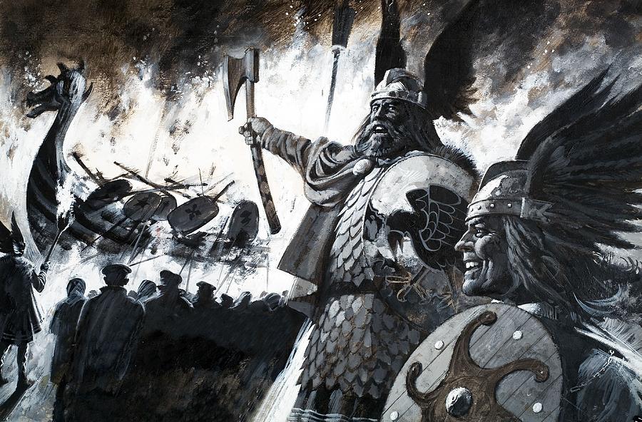 viking battle drawing