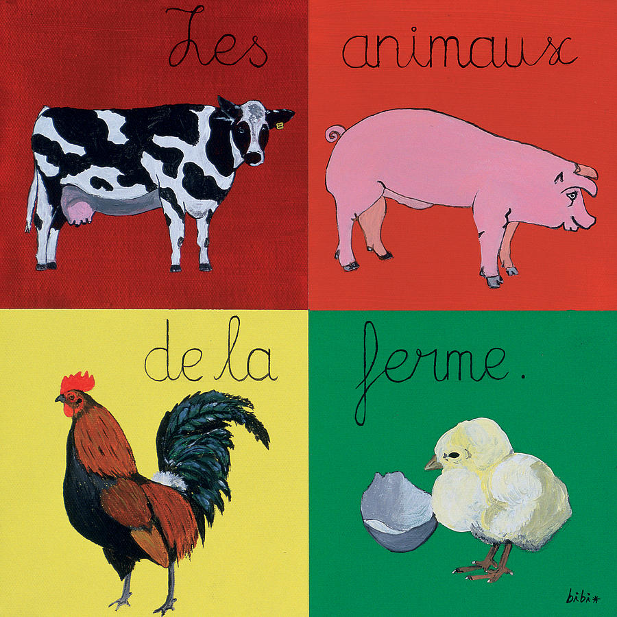 Les Animaux de la Ferme Painting by Fabrice Spies - Fine Art America