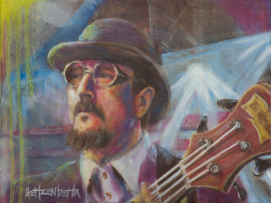 Music Painting - Les Claypool by Josh Hertzenberg
