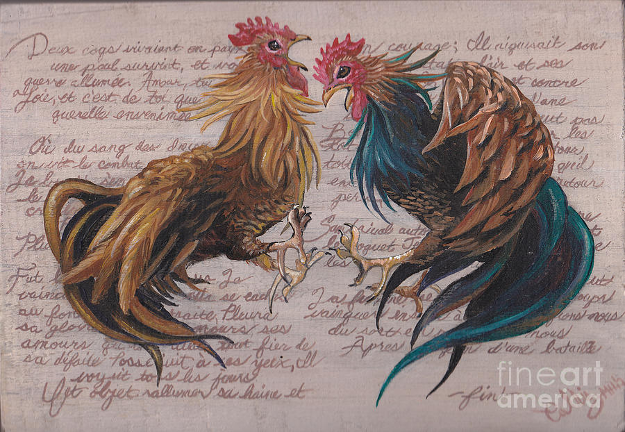 les deux coqs painting by callie smith les deux coqs painting by callie smith
