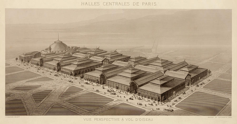 Les Halles Paris 1863 Photograph by Andrew Fare