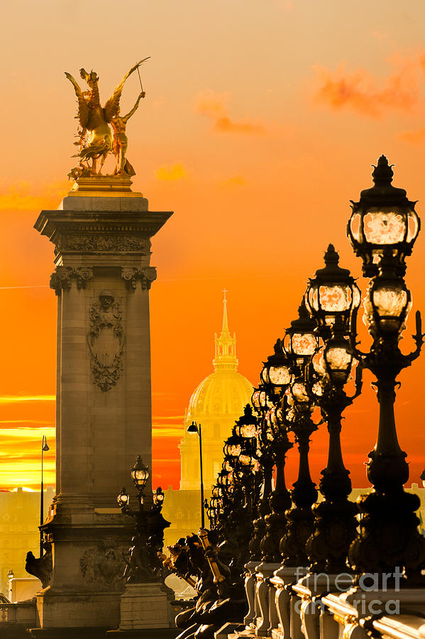 Les Invalides and Alexandre III bridge - Paris - France Photograph by Luciano Mortula