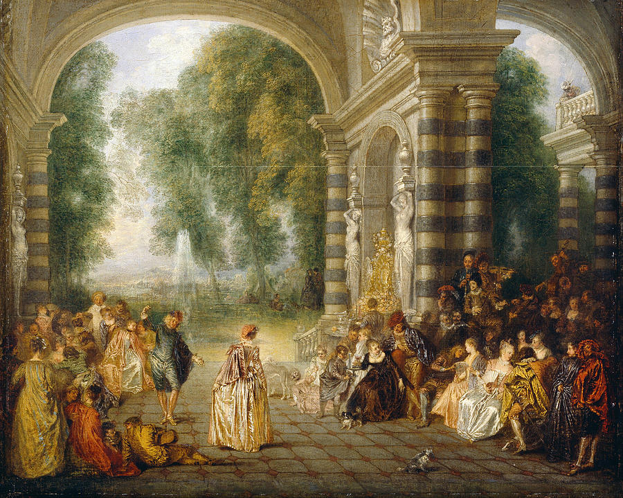 Les Plaisirs du Bal Painting by Antoine Watteau