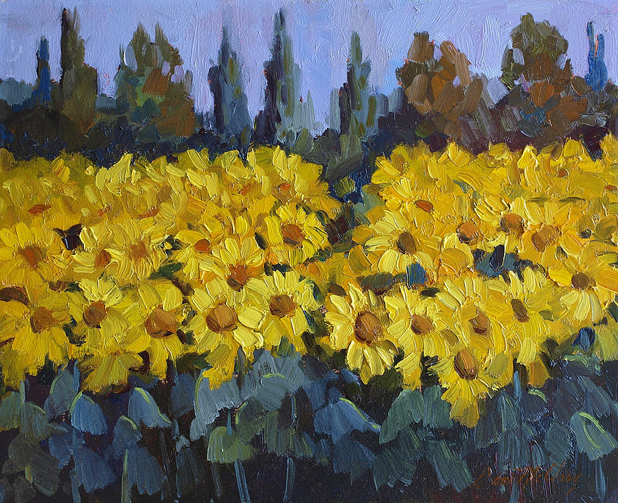Sunflowers Painting - Les Valayans Sunflowers by Diane McClary