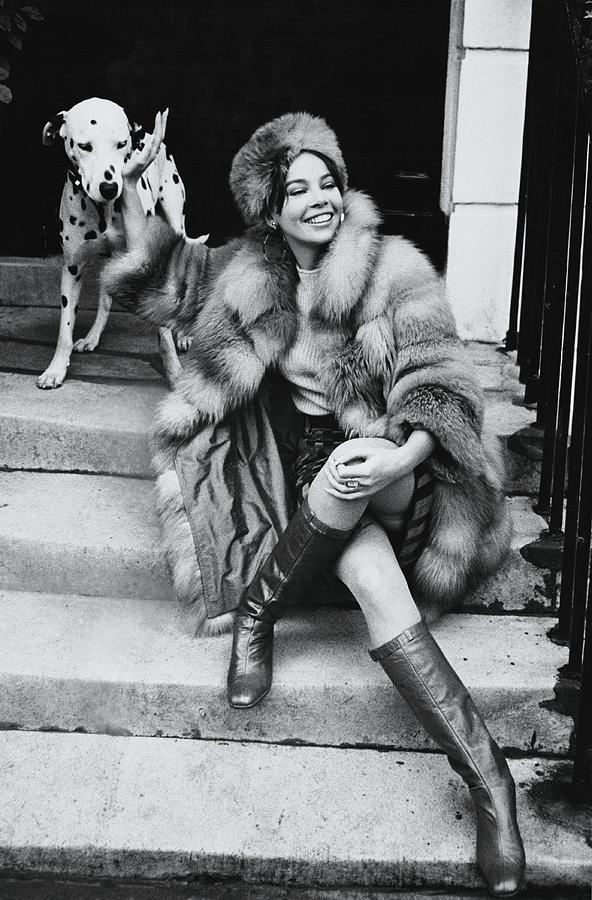 Leslie Caron Wearing A Fox Coat Photograph by Henry Clarke