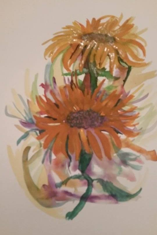 Leslies Sunlowers Painting by James Christiansen