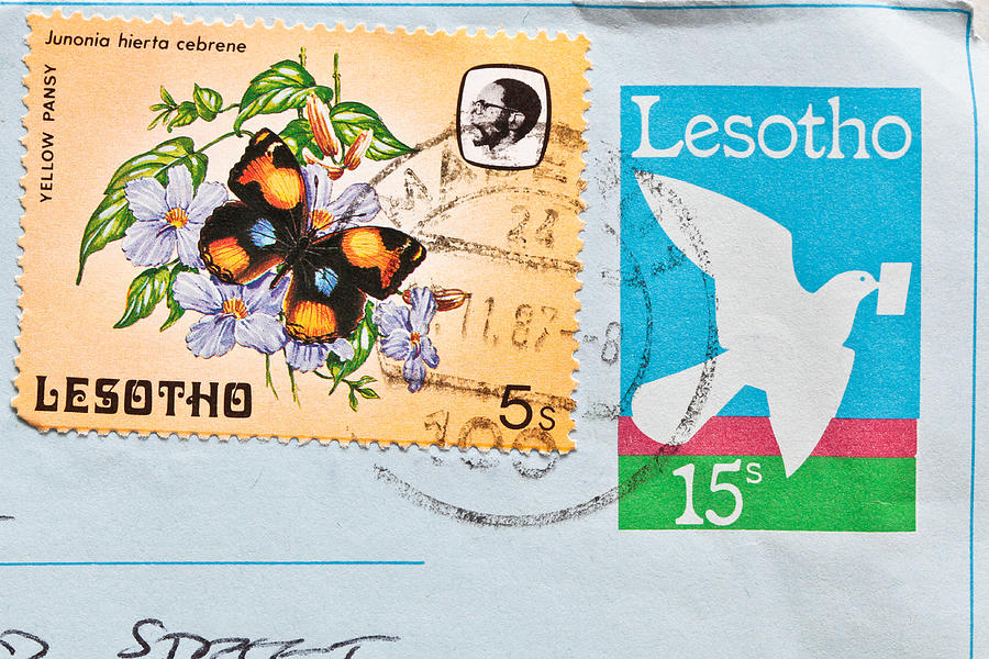 Vintage Photograph - Lesotho stamp by Tom Gowanlock