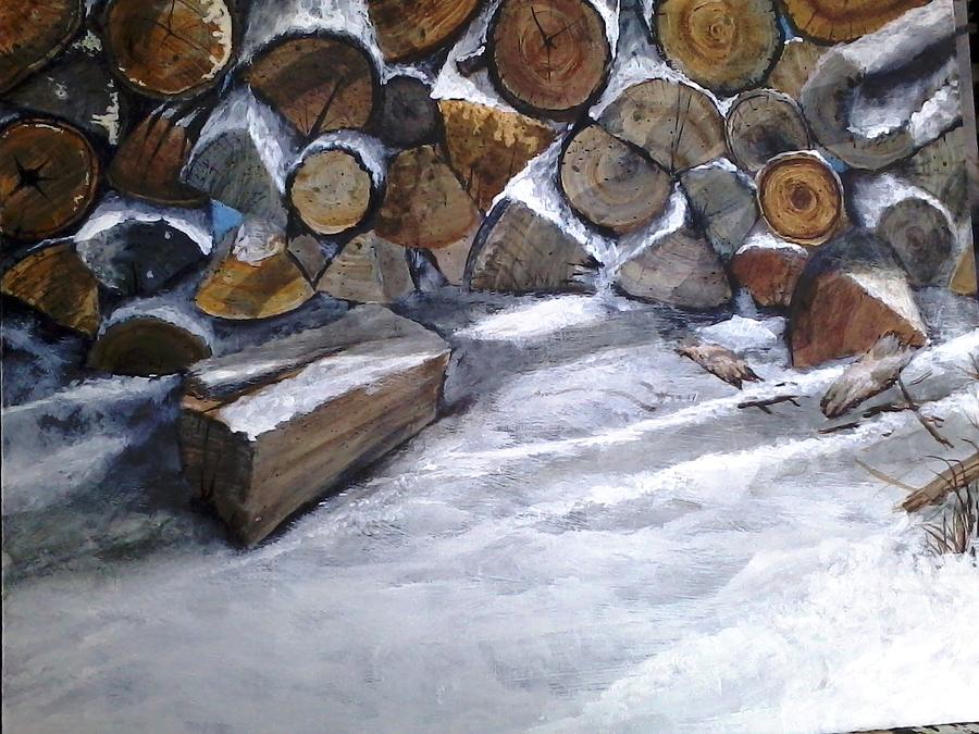 Wood Painting - Let It Snow by Janice Kolano