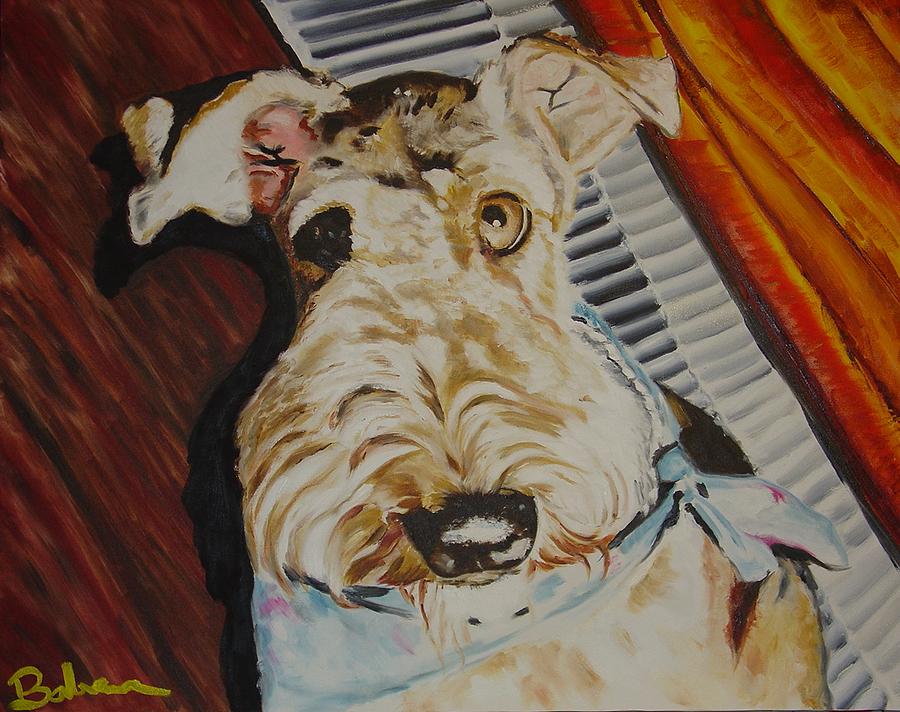 Airedale Terrier Painting - Let Me Out by Ruben Barbosa