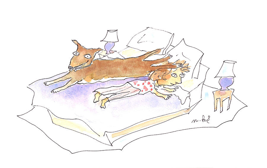 Sleeping Dogs Drawing - Let Sleeping Dogs Lie by Molly Brandenburg