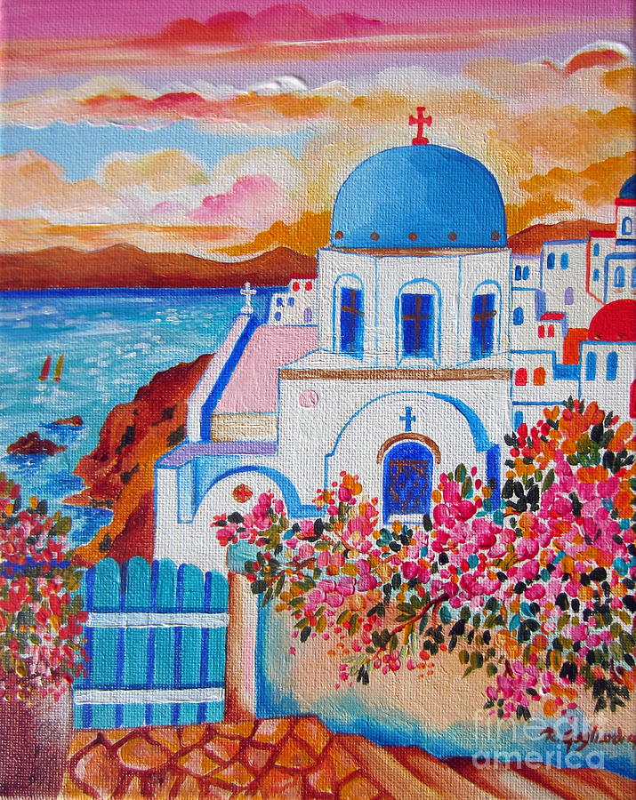 Let us go to Santorini Painting by Roberto Gagliardi