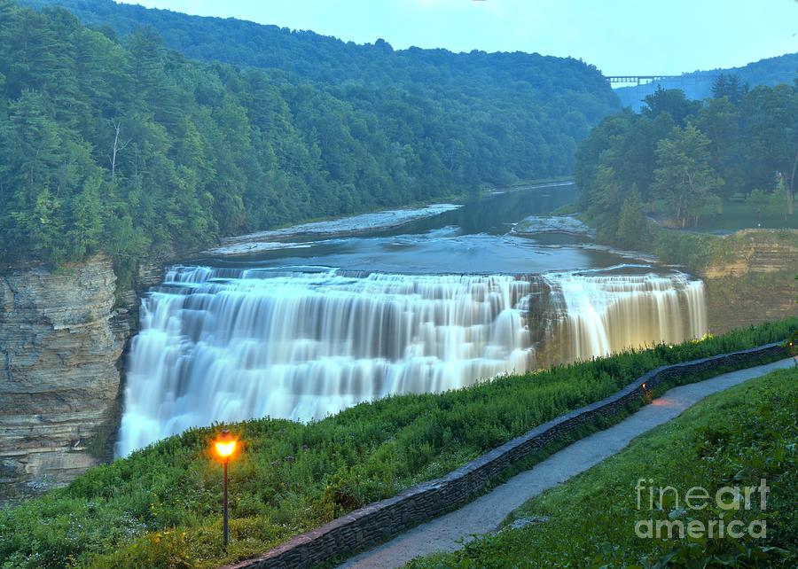 Letchworth Middle Falls Lights Photograph by Adam Jewell